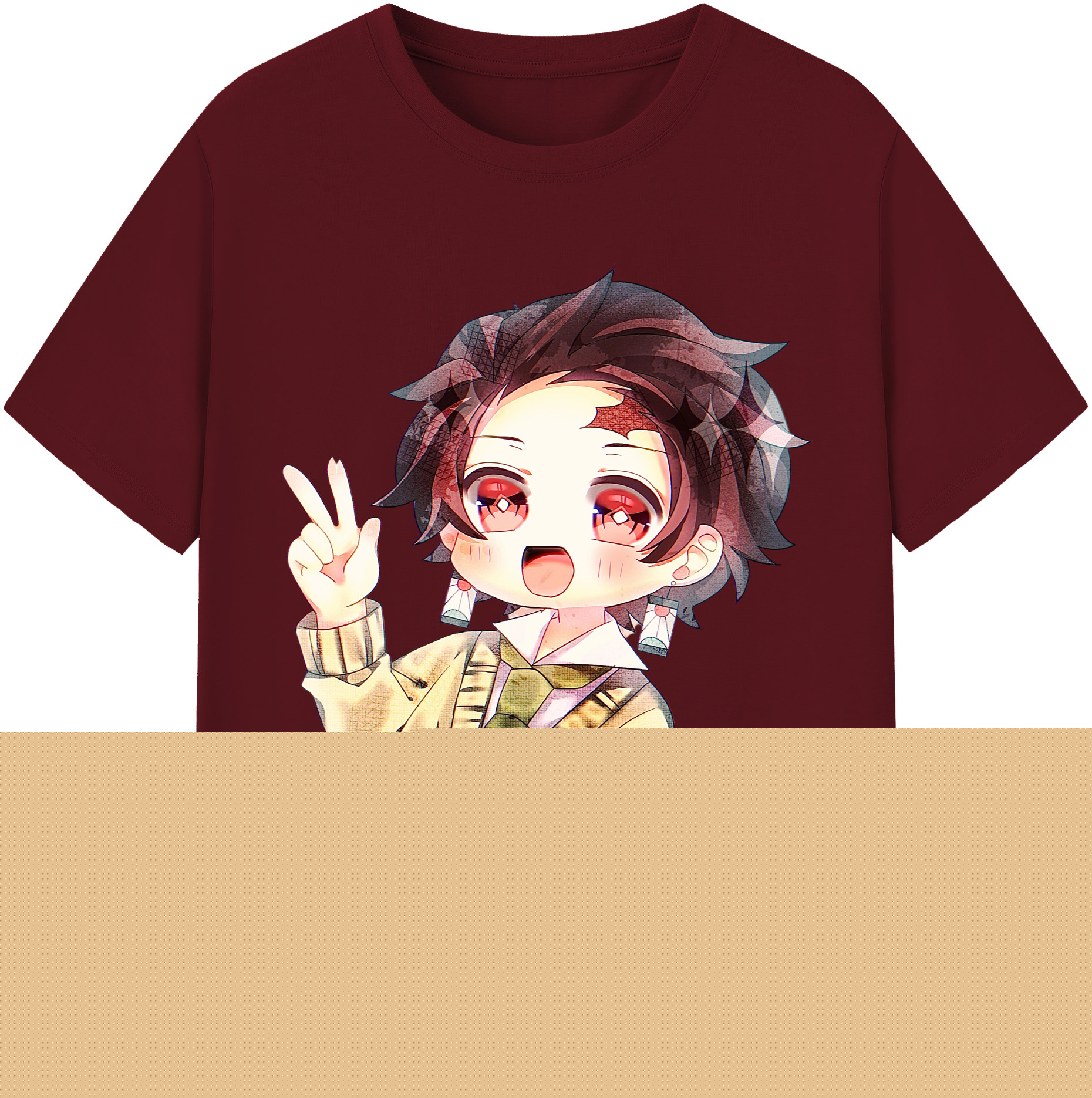 （画像用） 鬼滅の刃 竈門 炭治郎／かまど たんじろう Kamado Tanjirou 綿100％半袖Tシャツ（フロントプリント）